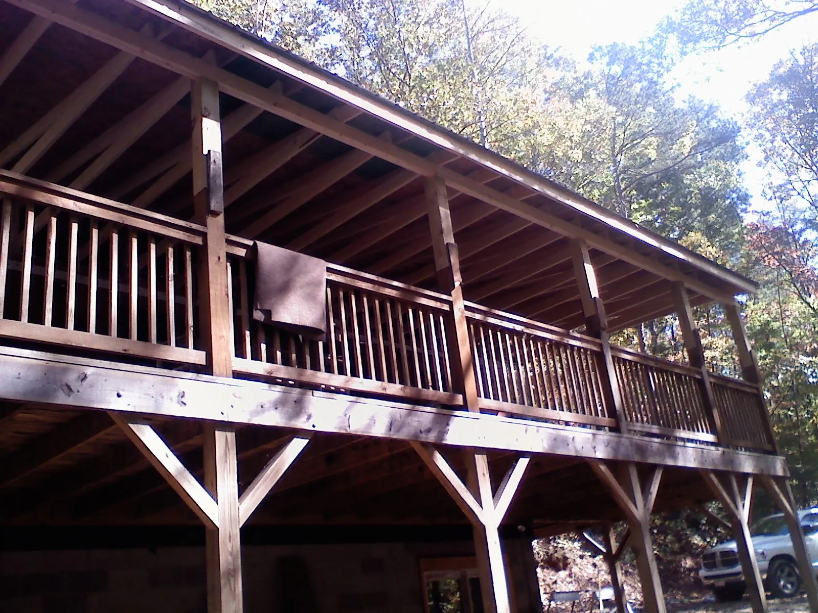 Timber framing under a new elevated porch and deck — Roof Leak Repair in Cowiche by Roofing Brothers